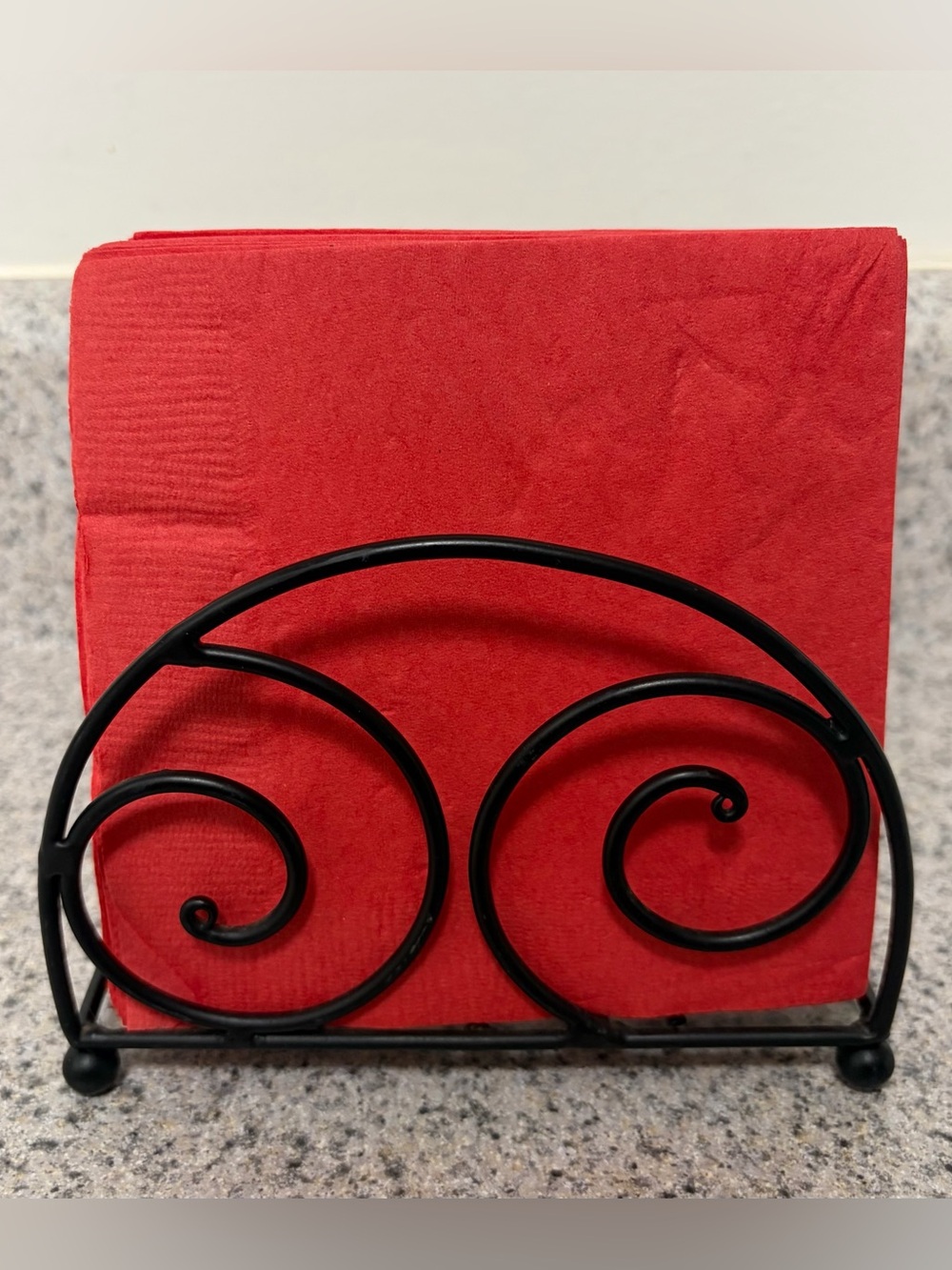 Black Scroll Metal Napkin Holder - Picture 3 of 5
